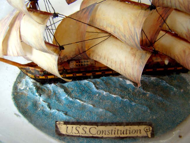 A model of the USS Constitution in a bottle made circa 1960-1970 — image 3